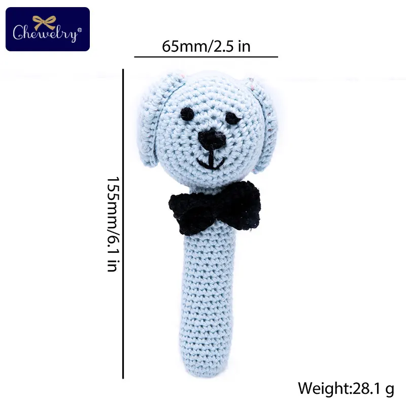 Dog With Bow Детский прорезыватель, 1 шт., животное, кроше, деревянное кольцо, погремушка, деревянный Прорезыватель для детских товаров, поделки, прорезыватель, погремушка, игрушки амигуруми - Цвет: Dog With Bow