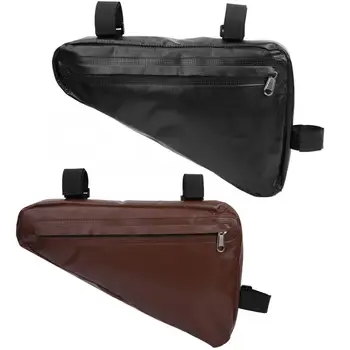 

Bike Front Tube Bag Rainproof PU Bicycle Frame Bag Bicycle Triangle Bags Front Tube Pouch Bike Pannier Bicycle Accessories