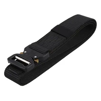 

Tactical Belt, Military Style Webbing Riggers Web Belt with Heavy-Duty Quick-Release Metal Buckle (1.5 - Inch Wide) (black)