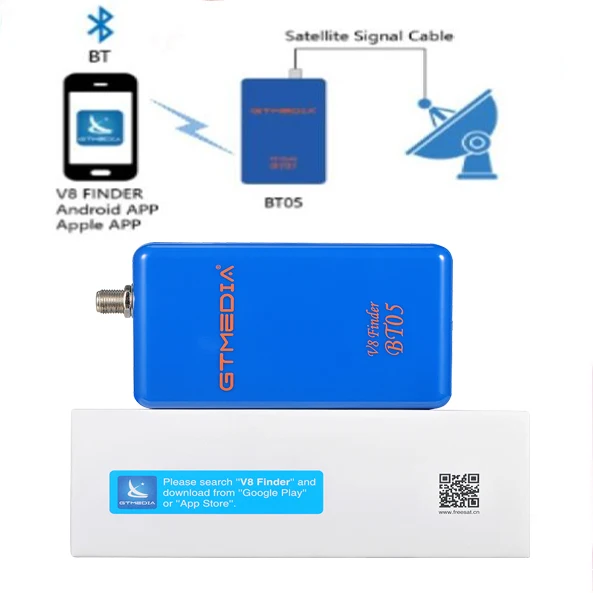 GTmedia V8 Finder BT05 Поддержка android и ios система 1080p bluetooth спутниковый искатель литий