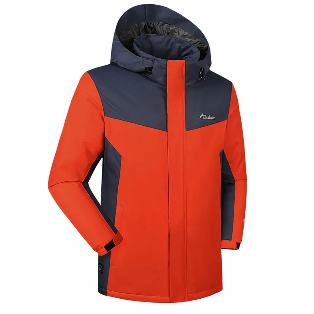 KLV, хит, Мужская зимняя уличная куртка с капюшоном, с инфракрасным подогревом, с USB, электрическая теплая одежда, пальто для походов, куртка с подогревом, 9911