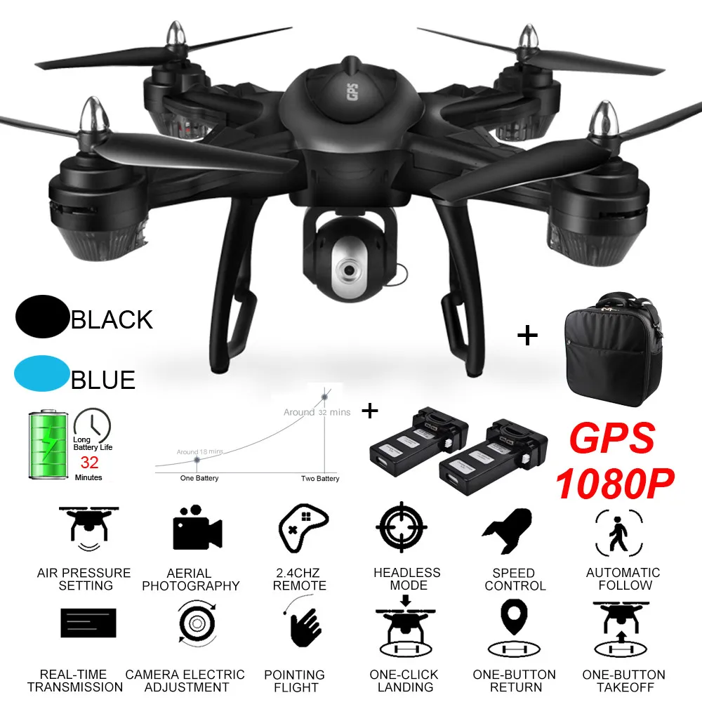 

LH-X38G Drone Dual GPS WIFI FPV Drone With 1080P HD Camera Remote Control Helicopter RC Quadcopter +Backpack Professional Drone