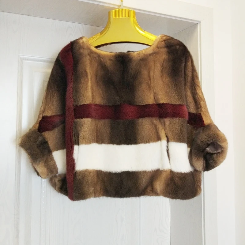 Real Mink Fur Coat Women's Mink Fur Zipper Outwear
