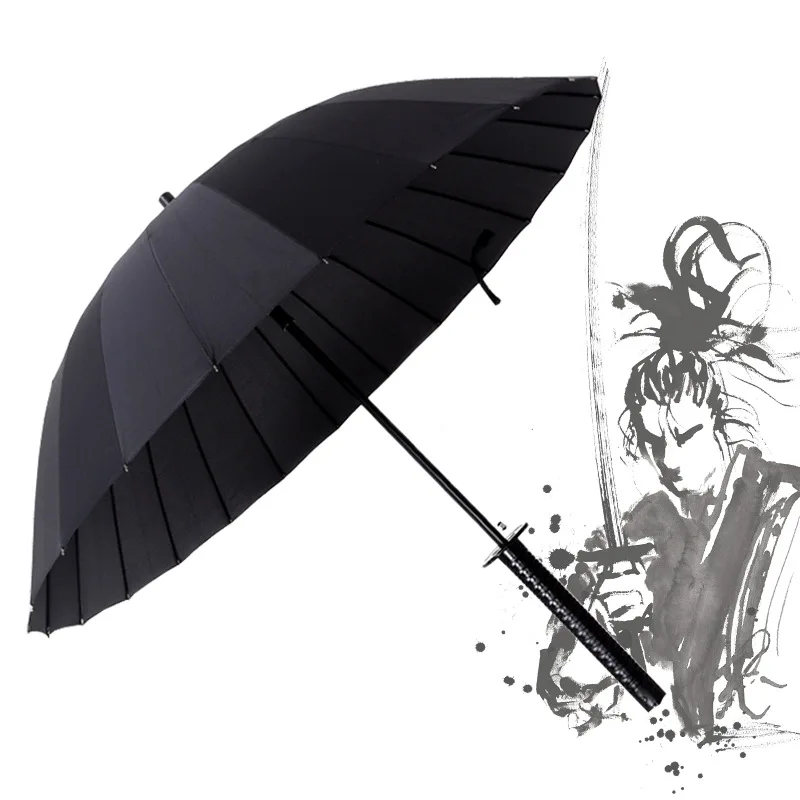 

Can Be Printed Logo Currently Available Creative Samurai Sword like Umbrella Cool Students Anime Umbrella Men And Women Large Si