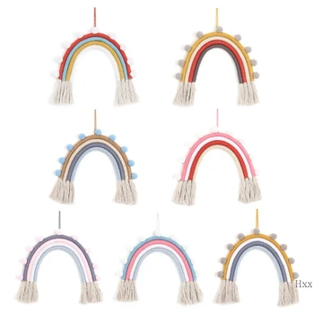 

New Baby Photo Props Nordic Home Weaving Color Pendant Rainbow Hand-woven Hanging