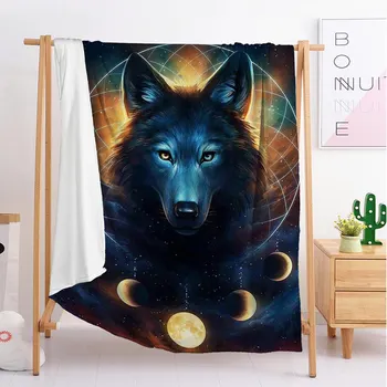 

High cold Wolf animal Custom blankets Large and small size throw blanket tapestry sleeping blanket flannel blanket beddin