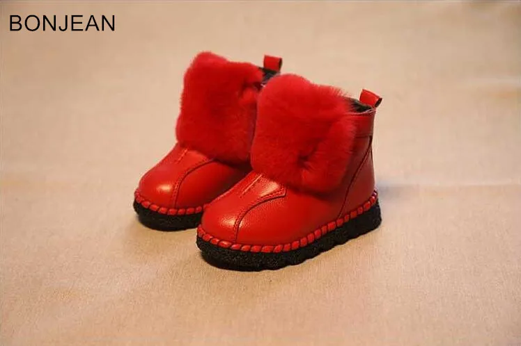 

Fast Shipping 2019 Winter Children's Round Head Children's Leather Boots Warm Girl's Cotton Boots k2554