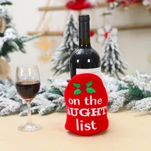 Снеговик красное вино база Обложка сумки Санта Клаус рождественские украшения Рождество крышка бутылки орнамент для стола Рождественский кулон