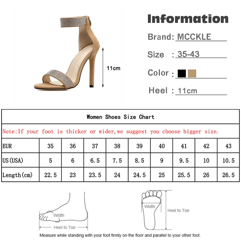 MCCKLE/сезон лето; коллекция года; шикарные женские босоножки со стразами; женские пикантные туфли на высоком каблуке-шпильке с острым носком на молнии; вечерние и свадебные туфли; Новинка