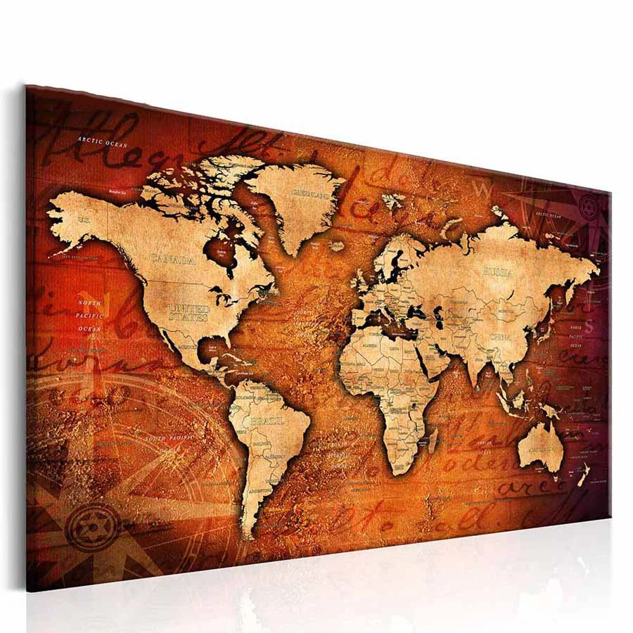 Карта мира на пробковой доске