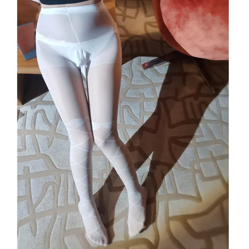 Women Men Panties Sexy Stockings for Sissy Gay Lingerie Retro Back Line Seam Patchwork Style Thigh Transparent Stockings