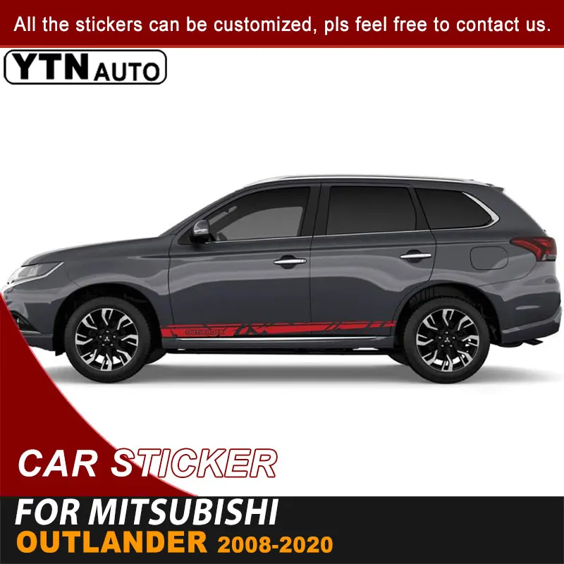 Наклейки на боковые двери автомобиля для Mitsubishi Outlander 2008-2012 2013 2014 2015 2016 2017 2018 2019 2020