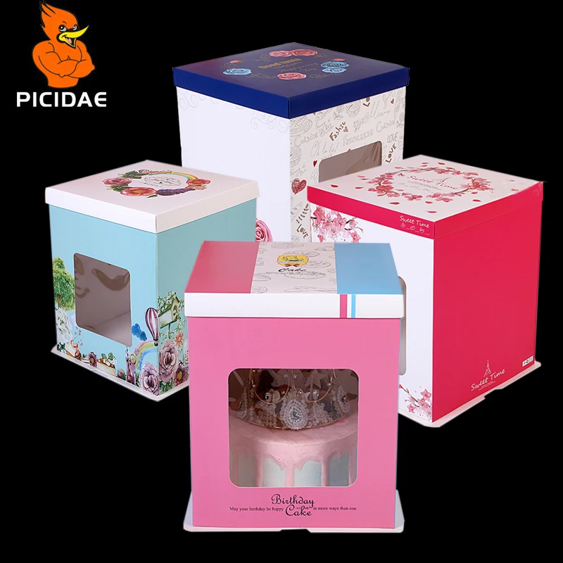 

Print Cover Window Square Cake Box Transparent Barbie Packing Party Lovely Goods Toy Doll Festival Wedding Birthday Gift Pastry