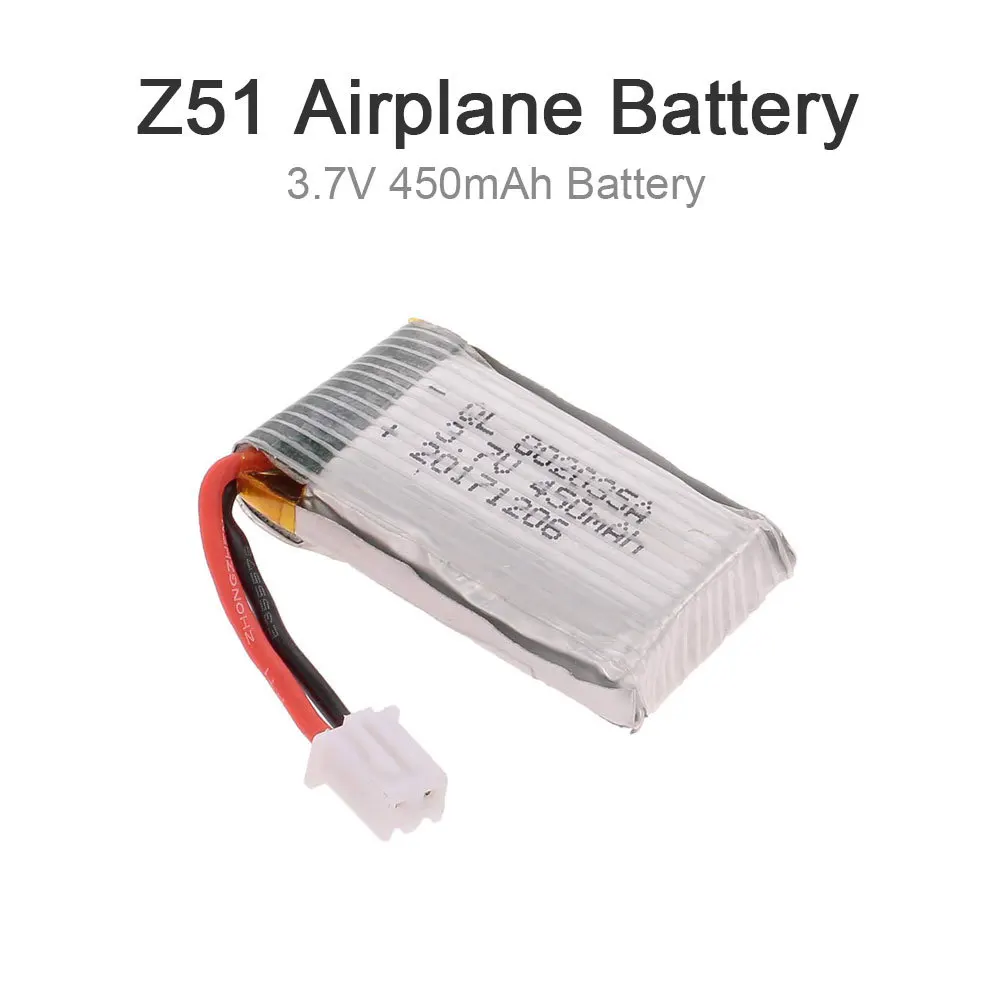 

Z51 Battery 1s 3.7v 450mah Lipo Battery With Dual Protection Board Spare Part For Z51 Predator Rc 660mm Airplane