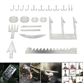 

2Set Survival Multi Tool Card Camping Wilderness Survival Card Emergency Kit for Fishing Camping Hiking Hunting