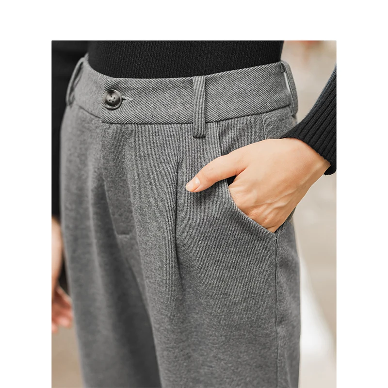 Skup INMAN wiosna jesień zima literacki klasyczny minimalizm luźna, bawełniana pościel średniej talii kobiety długie spodnie ołówkowe