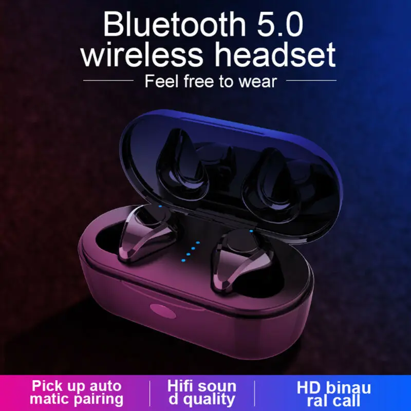 Wireless Earphone Bluetooth Headsets Music TWS Twins Stereo Earbuds Sweatproof Sport Gaming Earphone Handfree