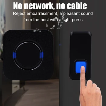 

Wireless Doorbell 300m Long Distance Waterproof 55 Chimes Volume Adjustable for Home QP2