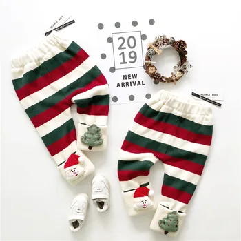 

Tonytaobaby Winter New Boys' and Girls' Children's Clothes Santa Claus Stripe Three-dimensional Cartoon Wool Pants