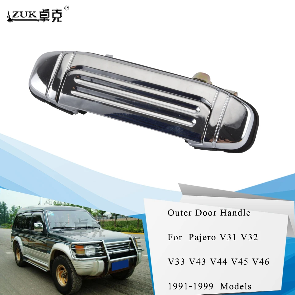 Внешняя ручка двери из Хромированного Пластика ZUK для Mitsubishi Pajero V31 V32 V33 V43 V44 V45 V46 1991