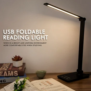 

LED Desk Lamp 40pcs 5 Levels Dimmable Touch Switch USB Foldable Reading Desk Light Eye-protect with Timer Table Lamp