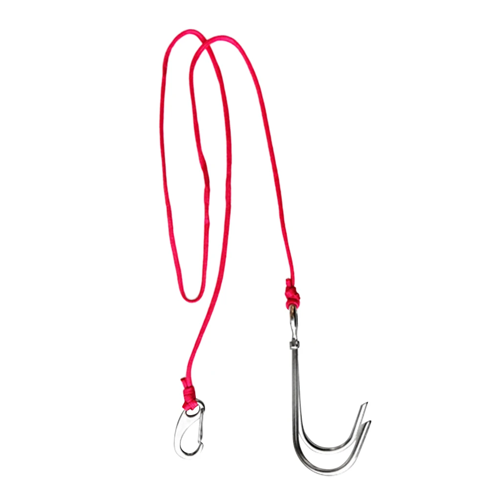 Current Scuba Diving Double Dual 316 Stainless Steel Reef Hook with 47' Line for Underwater Photographers Scuba Diving 