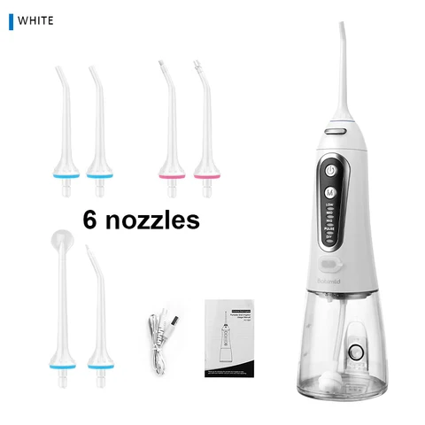 5 Modes Oral Irrigator USB Rechargeable Water Floss Portable Dental Water Flosser Jet 300ml Irrigator Dental Teeth Cleaner+6 Jet