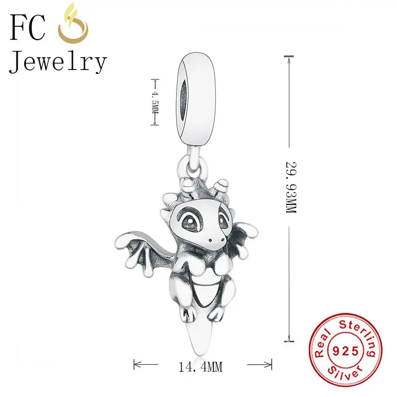 FC Jewelry 925 Silver You are Magic Flying Wing Dragon Pendant Necklace Women Chain Choker Trinket Collar Kolye New