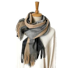 Новинка зимы, высокое качество, длинные шали и палантины, теплый весенне-осенний мужской шарф из пашмины