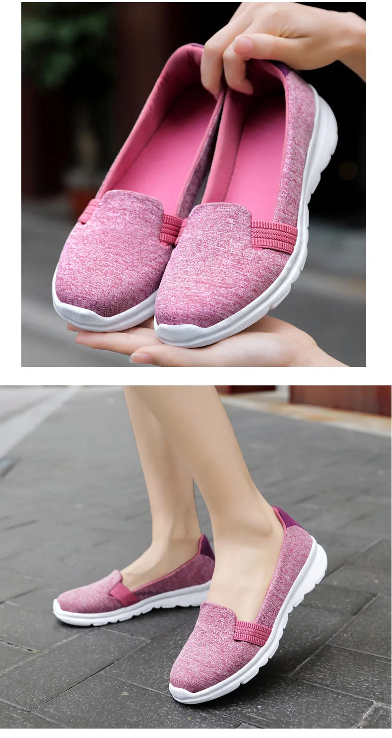 2020 Spring shoes woman sneakers shoes women Breathable Mesh shoes ballet flats ladies slip on flats loafers shoes Plus size (13)