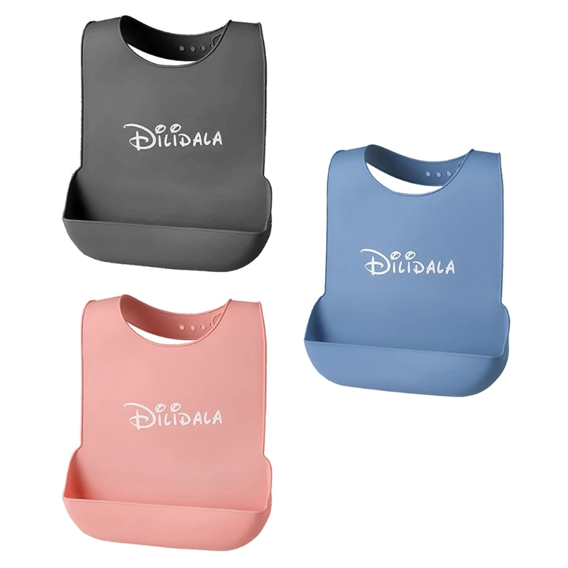 

Adults Waterproof Anti-oil Silicone Bib Elderly Aged Mealtime Cloth Protector