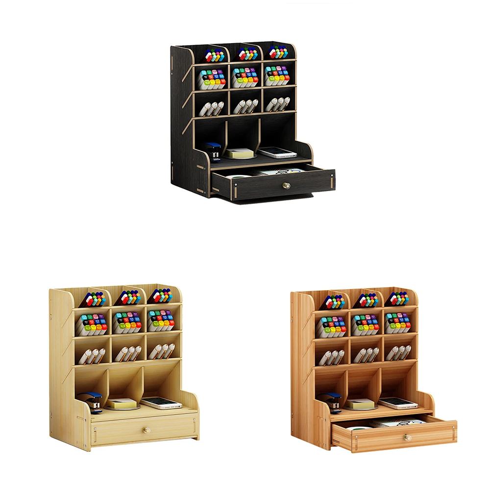 3 Color Optional Wooden Makeup Storage for Cosmetics Home Desk Makeup Drawer Organizer Eco-friendly Storage Box for Jewelry
