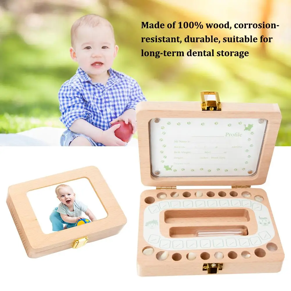 Деревянная фоторамка фетальная Силиконовая зубная щетка для малышей коробка Детская английская коробка для хранения в подарок для