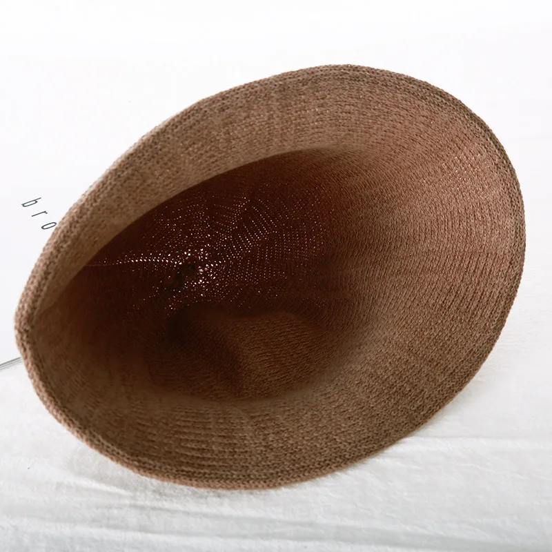 ZLD Knitted crochet hat curling cap fisherman fishing female casual lady hot autumn and winter hat Cuffed simple wool knit hat
