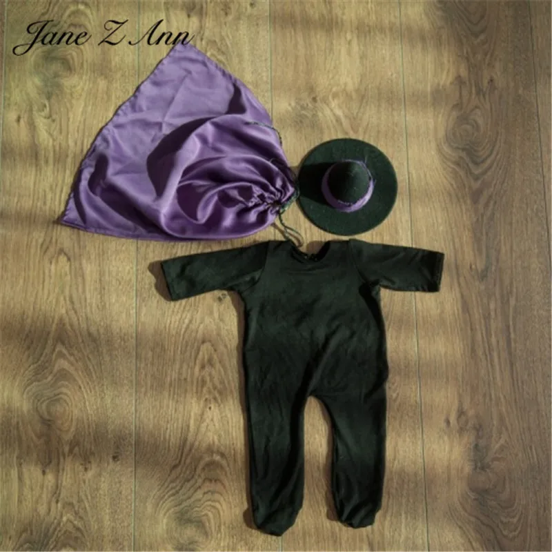 Jane Z Ann новорожденный Хэллоуин Тема Фотография костюм комплект шляпа соответствующий реквизит лицо Тыква фон ткань