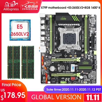 

JINGSHA motherboard with LGA2011 combos Xeon E5 2650LV2 CPU 10 cores 20 threads 4pcs x 8GB = 32GB memory DDR3 ECC RAM 1600Mhz