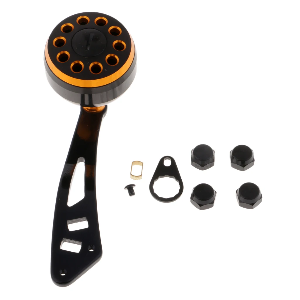 CNC Full Metal Fishing Reel Handle with Knob for Baitcasting/Drum Reel DIY - Цвет: Золотистый