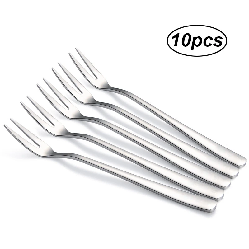 Stainless Steel Fruit Fork 13cm Twotine Snack Cake Dessert Forks Home