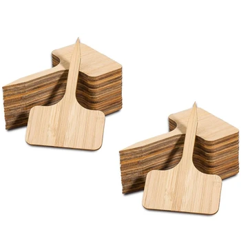 

100Pcs Bamboo Plant Label, T-Shaped Wood Plant Label, Garden Mark for Seed Potted Herbs and Flowers (6 x 10 cm)