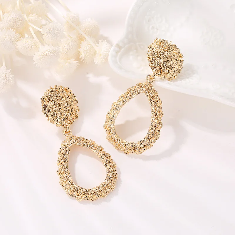 Clip on Earrings for Women Gold Silver Color Geometric Big Earrings Metal Statement Vintage Ear Clips Jewelry ear clip earrings clip earrings