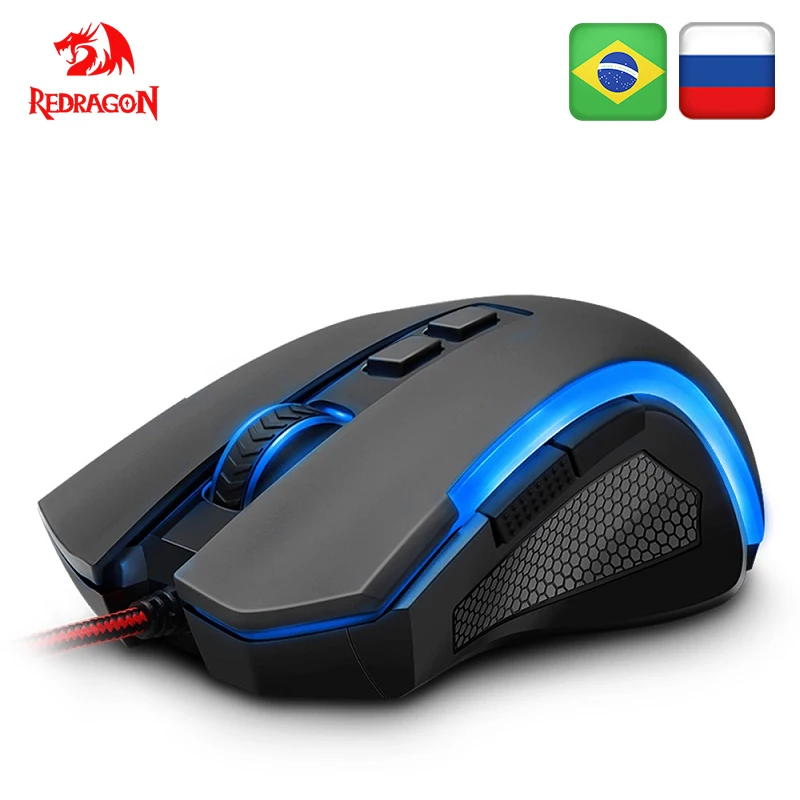 Redragon GRIFFIN M607 USB Проводная игровая компьютерная мышь 7200 точек/дюйм 6 кнопок 7 цветов