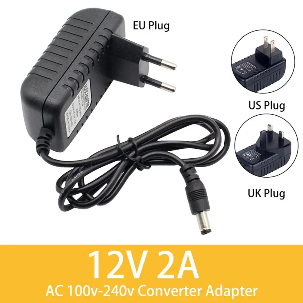 

Converter Wall Charger Adapter DC12V 2A AC100V-240V Power Supply US/UK/EU Plug Computer Accessory high anti-electrical strength