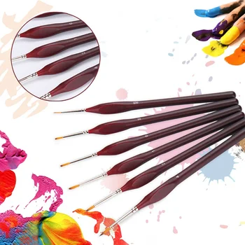 

6Pcs/Set Extra Fine Tip Detail Paint Brushes Art Miniature Model Maker Artist Painting Brush Pen Art Stationery Supplies