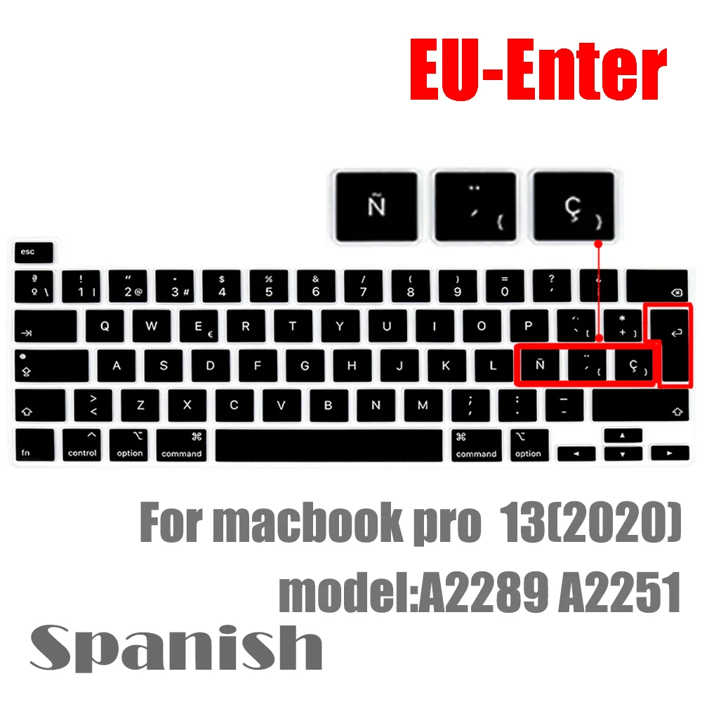 С испанской и Чили клавиатурой Защитная пленка для macbook pro13 A2289 A2251 pro13.3|Чехлы