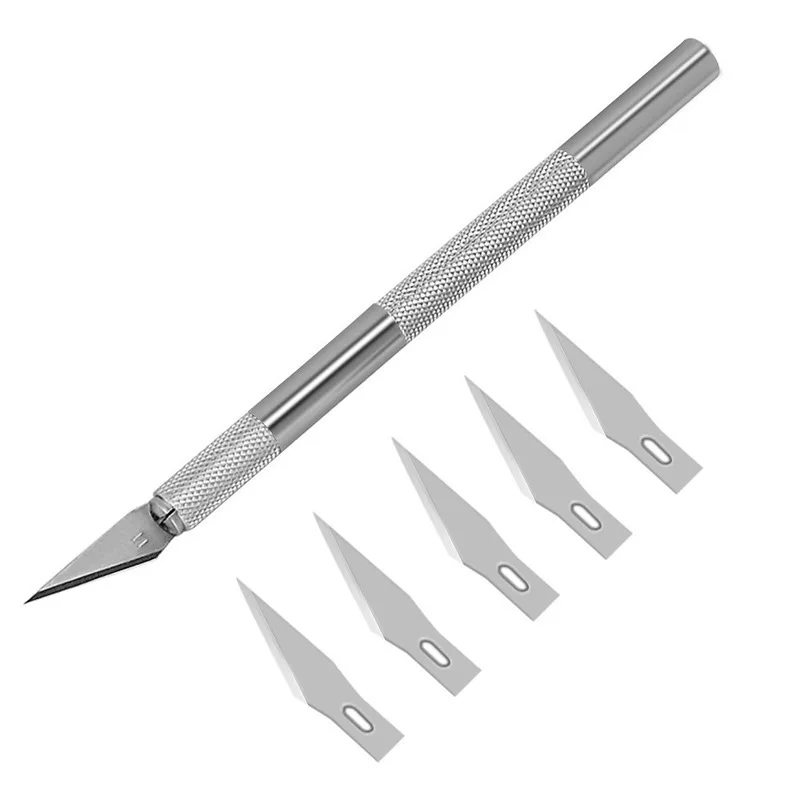 Metal Scalpel Knife Tools Kit Engraving Cutter Carving Sculpture Non-Slip Knife Safety Paper Cut Handicraft Carving Tools metal scalpel knife tools kit non slip blades engraving knife mobile phone film paper cut handicraft carving tools 11