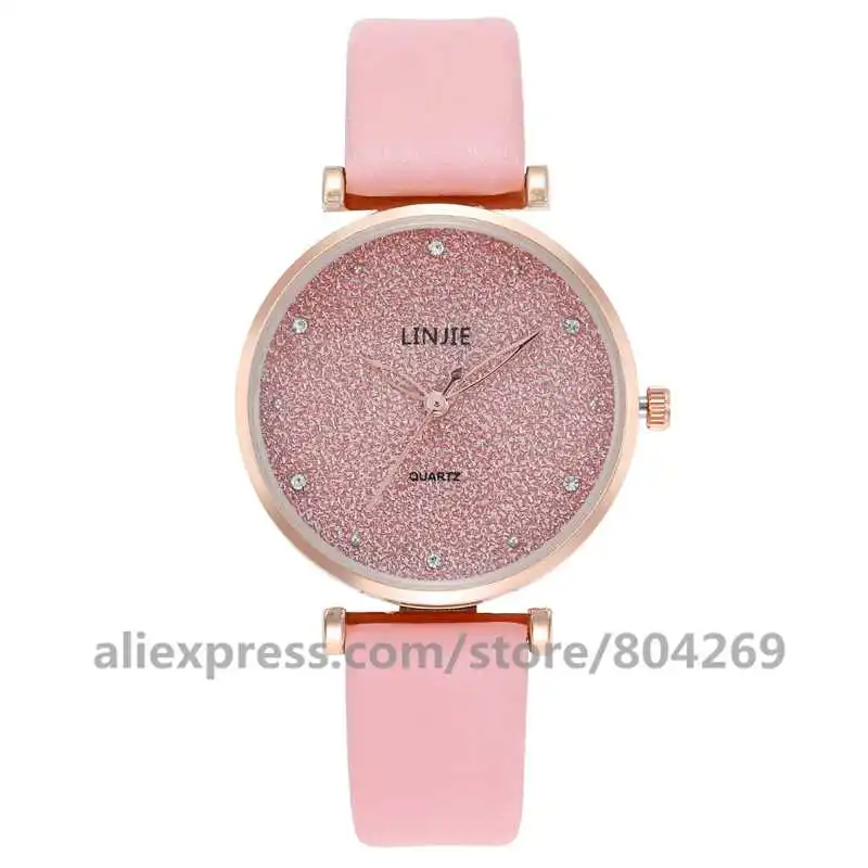 pink Женские кварцевые часы, сплав, Лидирующий бренд, модные, круглый циферблат, женские блестящие часы с порошком, горячая распродажа, ЖЕНСКИЕ НАРЯДНЫЕ часы - Цвет: pink