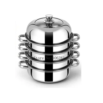 

High Quality Multi - layer 28 cm Steamer Stainless Steel Thicken Pot ,Bread Steamed Buns Steamer Large Induction Cooker General