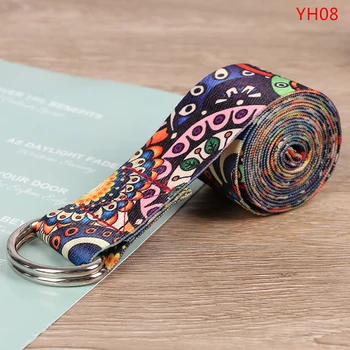 D-Ring Belts Yoga Strap Fitness Rope Colored Printed Adjustable Yoga Belt Yoga Stretch Belt Washable Sport Stretch Strap Props 5 D Ring Belts Yoga Strap Fitness Rope Colored Printed Adjustable Yoga Belt Yoga Stretch Belt