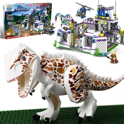 

Jinzhi QIAOLETONG Ts8000 Large Dinosaur Tyrannosaurus Base Escape Scene Small Particles Toy Building Blocks Boy Toy