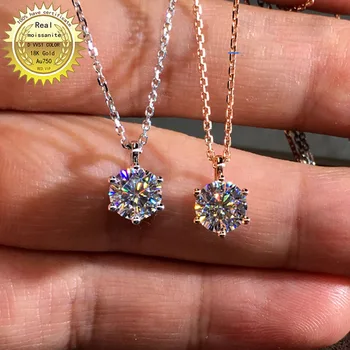 شراءالصلبة Au750 18K عقد ذهب 2ct مويسانيت الماس DVVS اللون مع شهادة وطنية 005